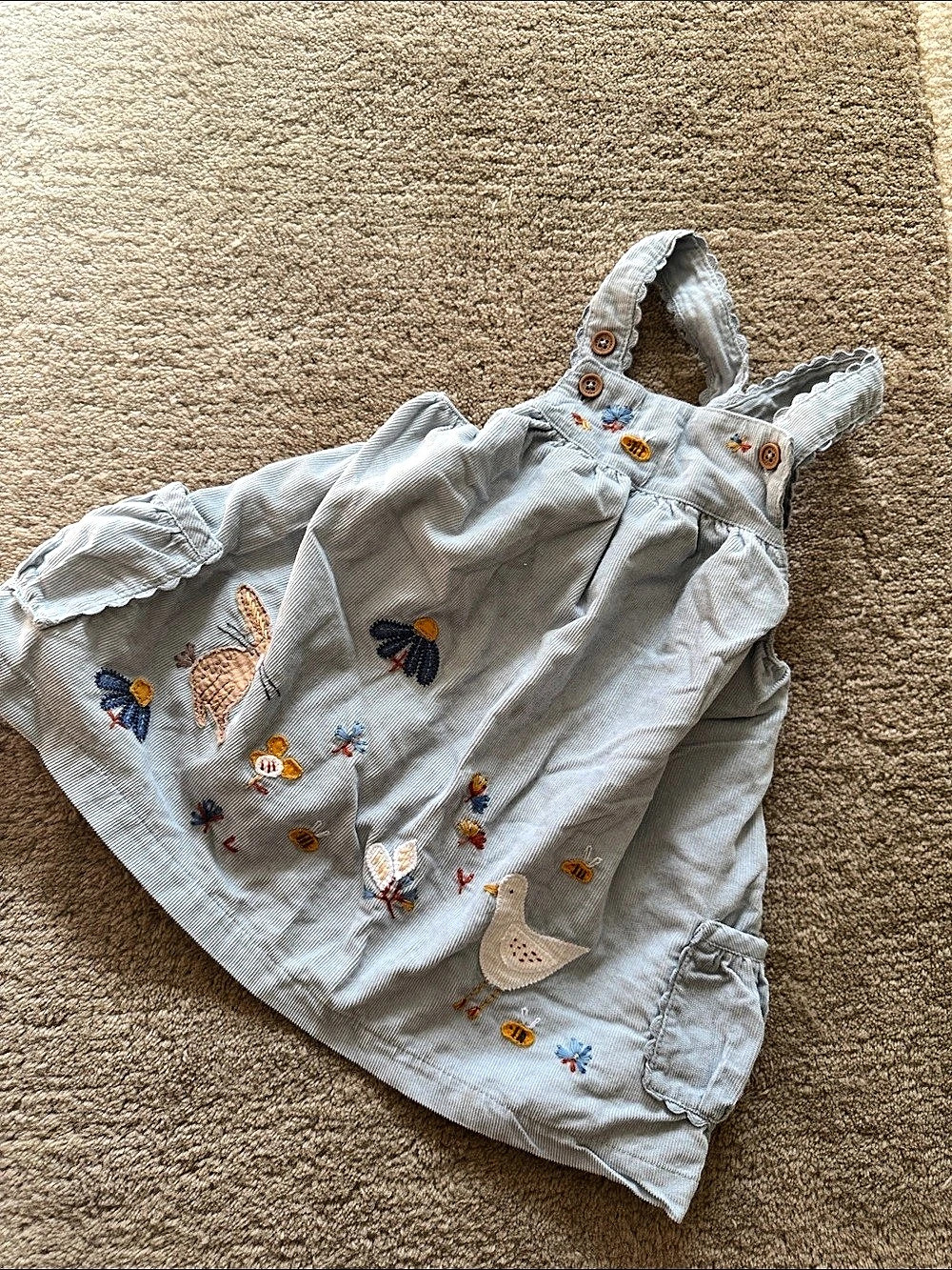 Next Baby Embroidered Dress Blue & White 6-9 Months